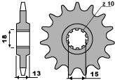 Front Sprocket 155 13 18NC (Chain 415)