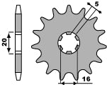 Front Sprocket 2033 12 18NC Gas Gas Pampera 97-02 250, 125 (Chain 520)