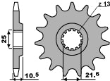 Front Sprocket 2061 12 18NC Kawasaki KEF300 95-03, KSF250 87-04 (JTF1503.12) (Chain 520)