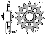 Front Sprocket 2078 15 18NC Aprilia Tuono 1000R 06-08 (JTF704.15) (PBR only) (Chain 525)