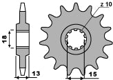 Front Sprocket 2081 12 18NC Fantic 80, 50 90-97 (Chain 428)