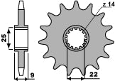 Front Sprocket 2097 14 MV Agusta F4 750 (Chain 520)