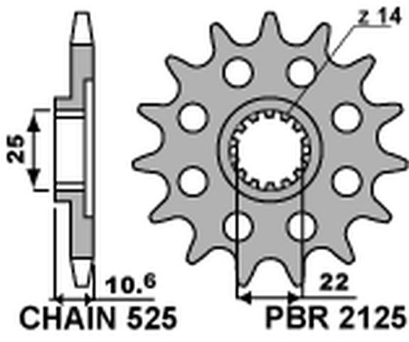 Front Sprocket 2125 15 MV Agusta 1000, 990, 989, 920, 910