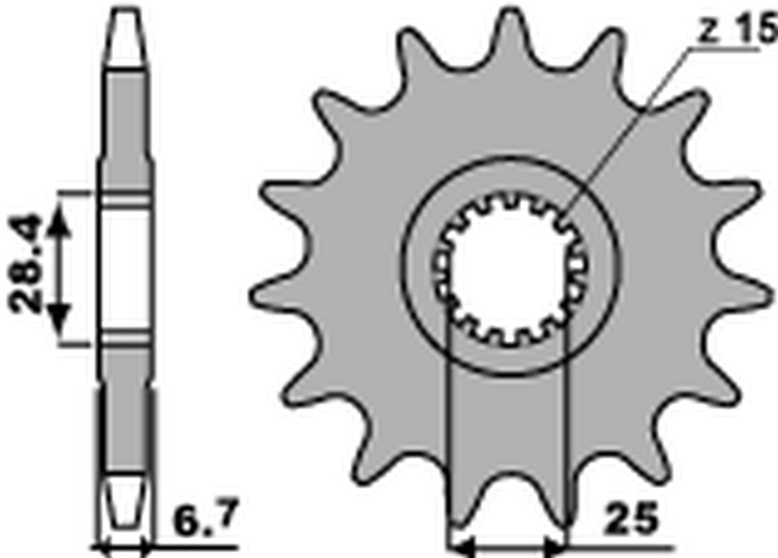 Front Sprocket 2168 15 Yamaha YFM700 Raptor 06-20, YFZ450 (JTF1592.15) (Chain 520)