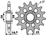 Front Sprocket 2178 16 Aprilia RSV1000 09-11 (Chain 525)
