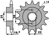 Front Sprocket 2205 15 Ducati Monster S2R 1000 06-08 (JTF741.15) (Chain 525)