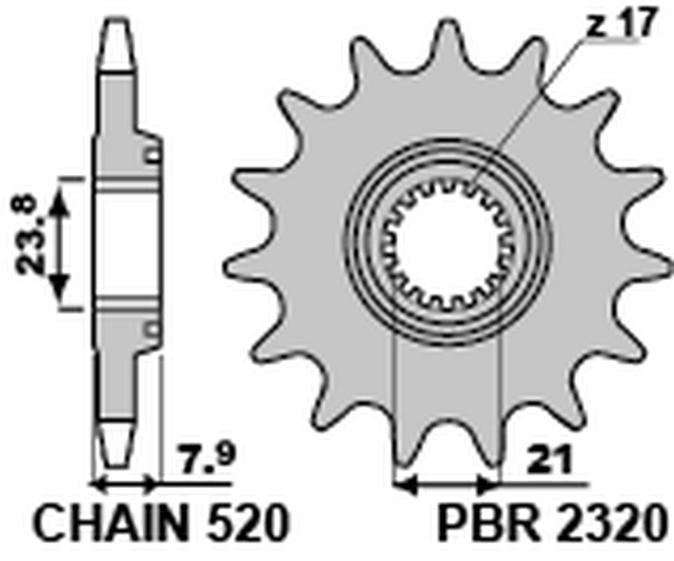 Front Sprocket 2320 13 Honda CRF250R 18-23 Self-Cleaning (JTF1344.13SC) (Chain 520)