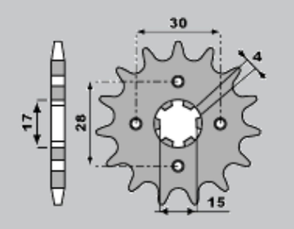 Front Sprocket 255 14 Honda NSR50 (+1) (Chain 420)