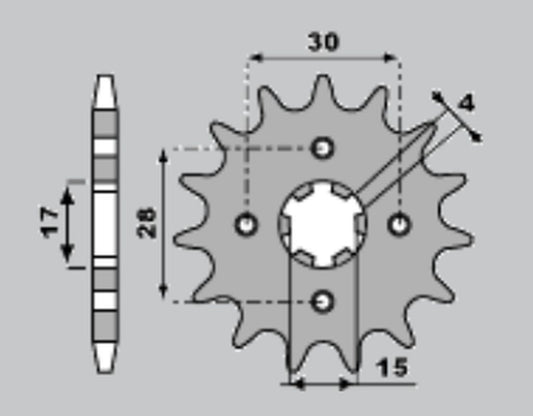 Front Sprocket 255 14 Honda NSR50 (+1) (Chain 420)