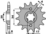 Front Sprocket 267 13 Honda XL250R 84-87 (JTF287.13) (Chain 520)