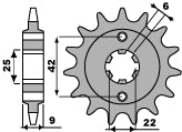 Front Sprocket 276 15 Honda CM250 82-84, CB250 81-83 (Chain 520)