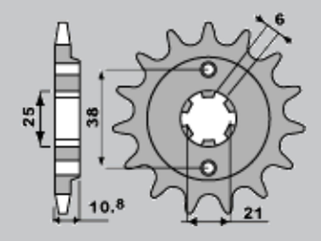 Front Sprocket 290 15 Honda XBR500F 85-86 (Chain 525)