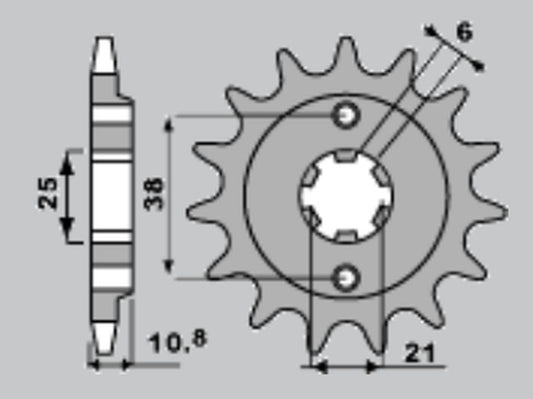 Front Sprocket 290 15 Honda XBR500F 85-86 (Chain 525)
