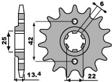 Front Sprocket 291 16 (Chain 525)