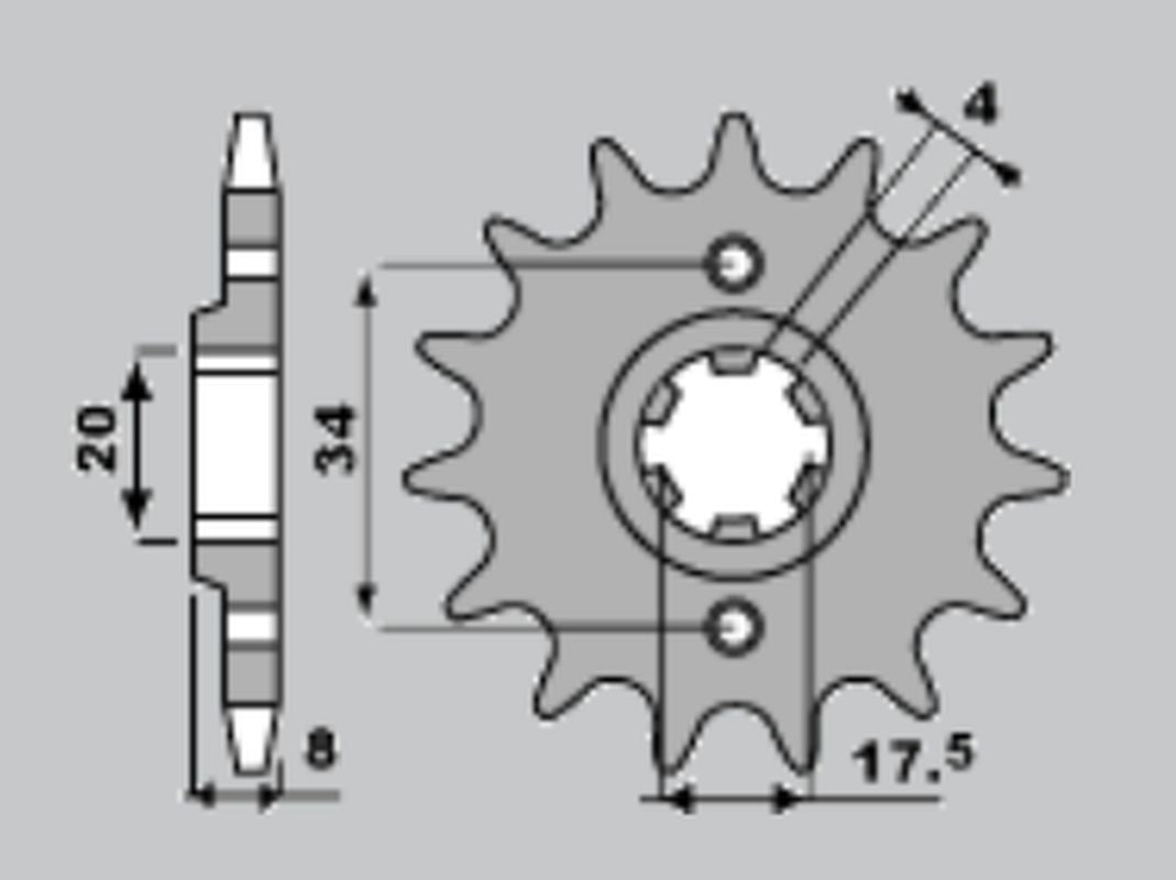 Front Sprocket 328 13 Honda NSR125 89-93 (Chain 520)