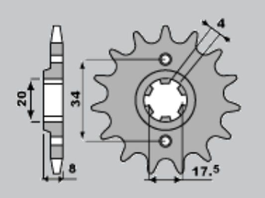Front Sprocket 328 13 Honda NSR125 89-93 (Chain 520)