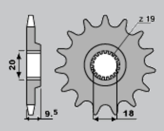 Front Sprocket 333 13 Honda CR125 86 (Chain 520)
