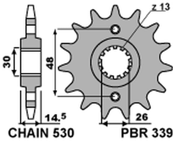 Front Sprocket 339 16 Honda VFR800 02-14 (JTF339.16) (Chain 530)