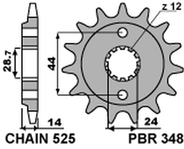 Front Sprocket 348 17 Honda Africa Twin XRV750 90-03 (JTF314.17) (+1) (Chain 525)