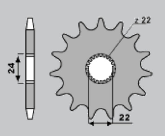 Front Sprocket 406 11 Aprilia Climber 300, 280, 240 89-96 (JTF394.11) (Chain 520)
