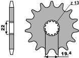 Front Sprocket 4103 13 Suzuki LT230 86-93, LT160 89-01 (JTF1439.13) (Chain 520)