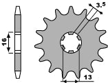 Front Sprocket 415 12 Yamaha RD50MX (Chain 420)