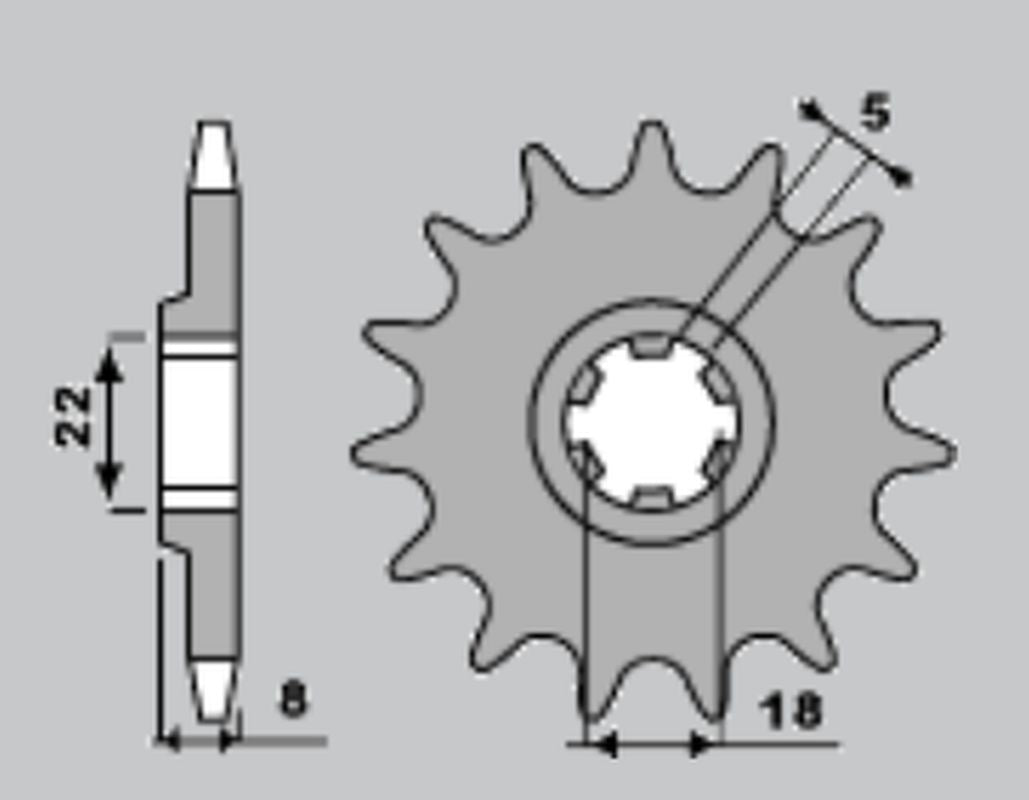 Front Sprocket 431 14 Suzuki RM400 78-80, RM250 79-81, PE250 78-82 (JTF431.14) (Chain 520)