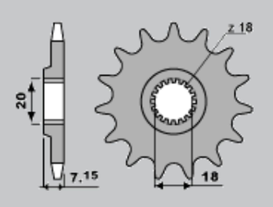 Front Sprocket 432 12 Suzuki RMZ250 10-12, RM125 92-07 (JTF427.12SC) (Chain 520)