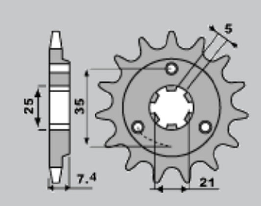 Front Sprocket 437 16 Suzuki DR650 85-95, DR600 85-95 (JTF437.16) (Chain 520)