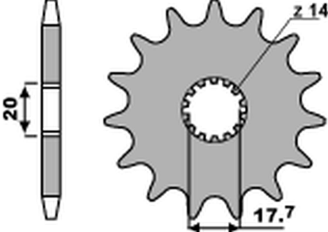 Front Sprocket 440 13 Yamaha YZ125 87-92 (JTF564.13) (Chain 520)