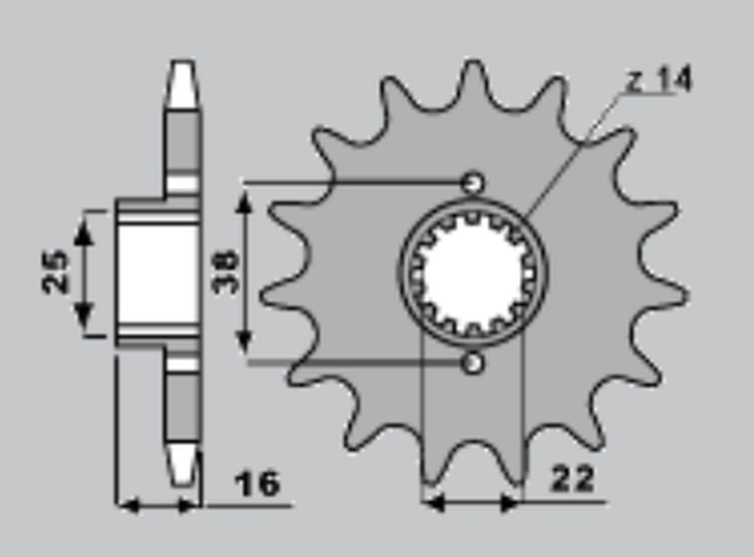 Front Sprocket 490 14 (Chain 520)