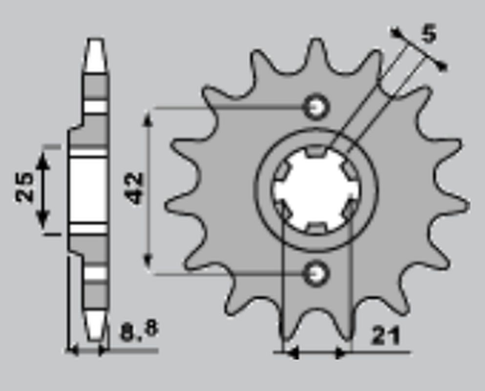 Front Sprocket 507 13 Kawasaki KX250 86 (Chain 520)