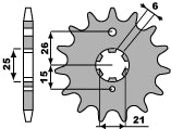 Front Sprocket 509 15 Kawasaki KZ440, KZ400 74-85 (JTF509.15) (Chain 530)