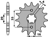 Front Sprocket 514 13 Kawasaki KX125 84-93 (+1) (Chain 520)