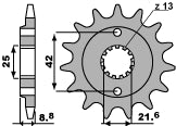 Front Sprocket 525 16 Kawasaki GPZ500S 87-05 (JTF512.16) (Chain 520)
