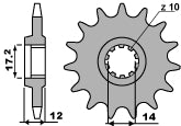 Front Sprocket 553M 14 (Chain 420)