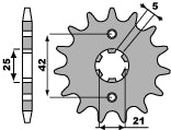 Front Sprocket 572 16 Yamaha XV250, SR250 (JTF569.16) (Chain 520)