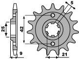 Front Sprocket 576 19 Yamaha XT350 85-00 (JTF576.19) (Chain 428)