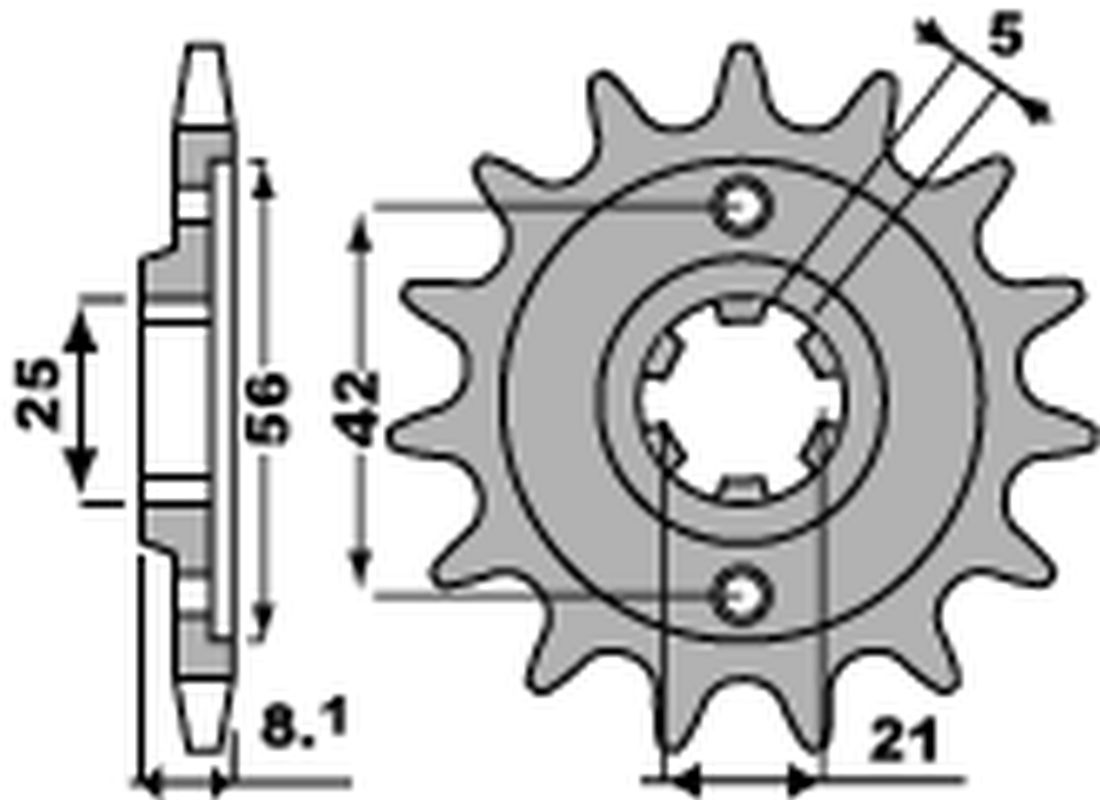 Front Sprocket 581 13 Yamaha TT350 86-99 (JTF575.13) (Chain 520)