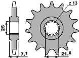 Front Sprocket 585 16 Kawasaki ZX6R 07-08, Yamaha XTZ 750 89-97 (Chain 520)