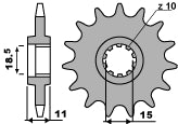 Front Sprocket 594 12 Garelli 50 83-91 (Chain 415)