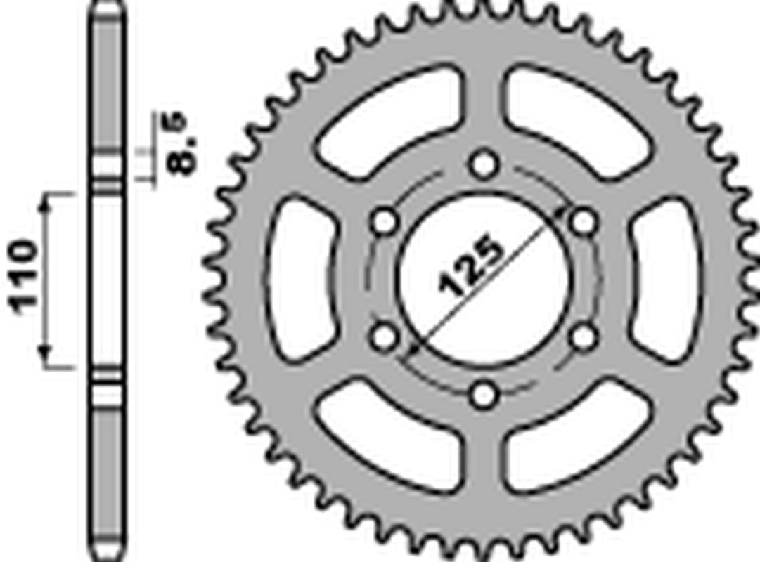 Rear Sprocket 1514 44 C45 Cagiva Blues 87-95, Freccia 125 88-89 (JTR13.44) (Chain 520)