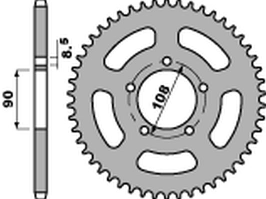 Rear Sprocket 1515 45 C45 MZ Skorpion 660, 600 94-98 (JTR18.45) (Chain 520)