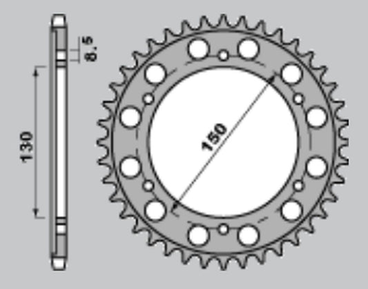Rear Sprocket 298 40 C45 Honda VFR 400 R 86, NS 400 R 85-88 (JTR298.40) (Chain 530)