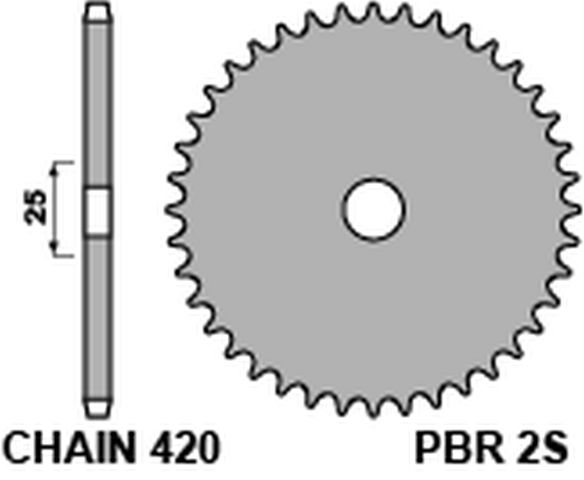 Rear Sprocket 2S 46 L (Chain 420)