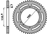 Rear Sprocket 3552 42 C45 Beta 240 82-91, Gilera 250 87-88 (JTR5.42) (Chain 520)