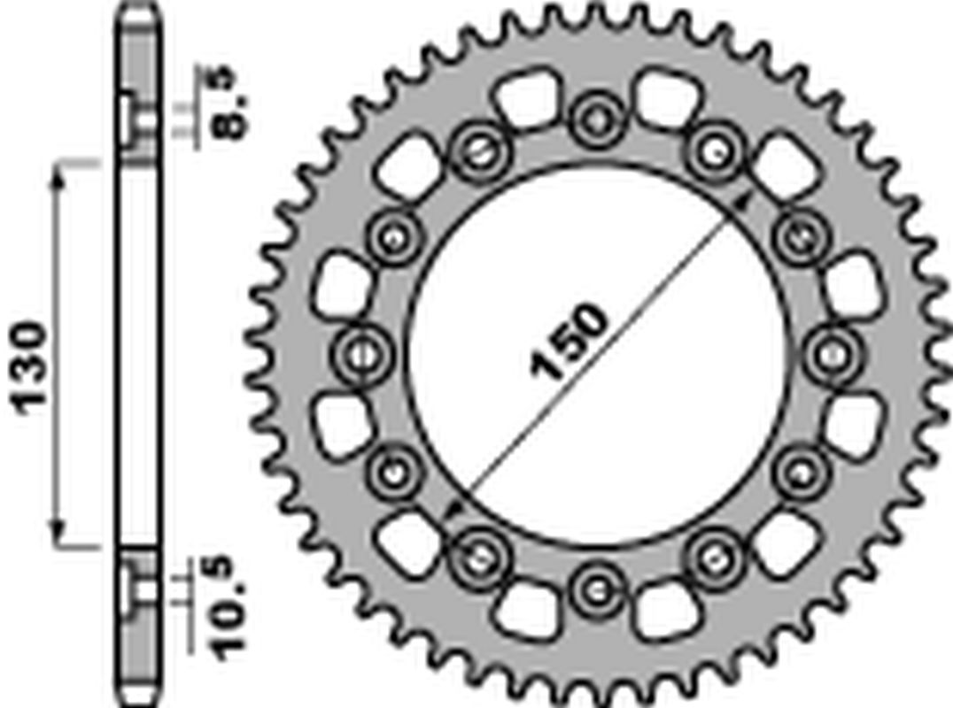 Rear Sprocket 4309 42 C45 Honda FX 650, NX 650, XL 600, XL 500 (JTR245,3.42) (Chain 520)