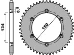 Rear Sprocket 4330 50 C45 Kawasaki KDX 125 90-99 (JTR459.50) (Chain 428)