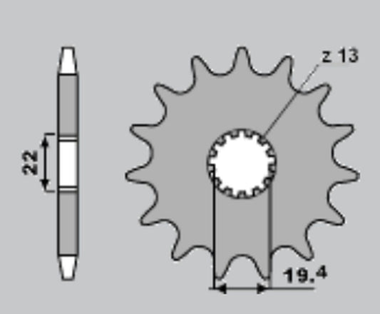 Rear Sprocket 4331 48 F Derbi Fenix 50 96-99 (Chain 420)