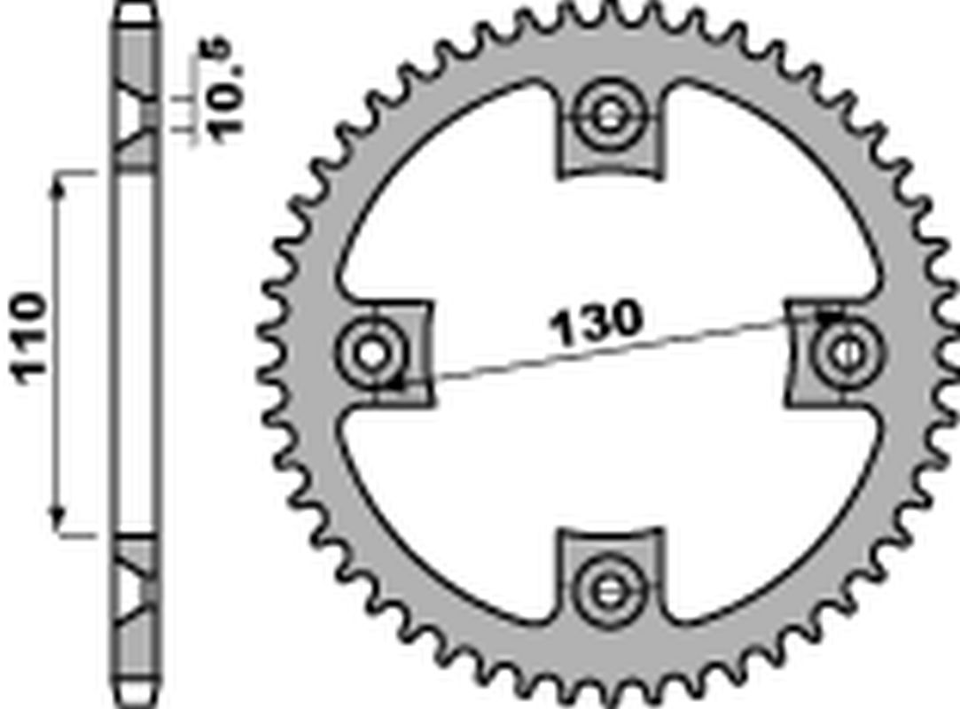 Rear Sprocket 4349 39 F Honda TRX 300 93-07 (+1) (JTR1350.39) (Chain 520)